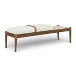 Nara Linen Textured Fabric Upholstered Bench in Cream