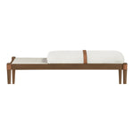 Nara Linen Textured Fabric Upholstered Bench in Cream