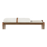 Nara Linen Textured Fabric Upholstered Bench in Cream