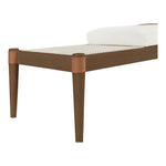 Nara Linen Textured Fabric Upholstered Bench in Cream