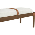 Nara Linen Textured Fabric Upholstered Bench in Cream