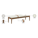 Nara Linen Textured Fabric Upholstered Bench in Cream
