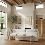 Nara Linen Textured Fabric Upholstered Bench in Cream