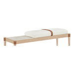 Nara Linen Textured Fabric Upholstered Bench in Cream