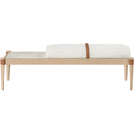 Nara Linen Textured Fabric Upholstered Bench in Cream