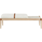Nara Linen Textured Fabric Upholstered Bench in Cream