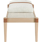 Nara Linen Textured Fabric Upholstered Bench in Cream