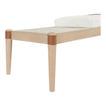 Nara Linen Textured Fabric Upholstered Bench in Cream