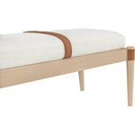 Nara Linen Textured Fabric Upholstered Bench in Cream
