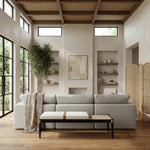 Nara Linen Textured Fabric Upholstered Bench in Cream