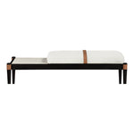 Nara Linen Textured Fabric Upholstered Bench in Cream