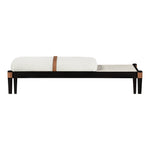 Nara Linen Textured Fabric Upholstered Bench in Cream
