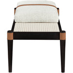 Nara Linen Textured Fabric Upholstered Bench in Cream