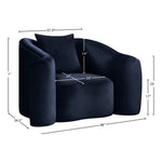 Destin Velvet Upholstered Chair in Navy