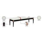 Nara Linen Textured Fabric Upholstered Bench in Cream