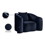 Destin Velvet Upholstered Chair in Navy