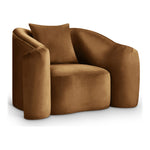 Destin Velvet Upholstered Chair in Saddle