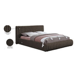 Nash Boucle Fabric Upholstered King Bed in Brown
