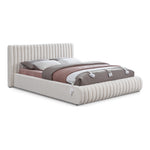 Nash Boucle Fabric Upholstered King Bed in Cream