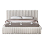 Nash Boucle Fabric Upholstered King Bed in Cream