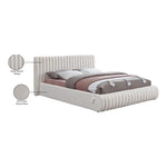 Nash Boucle Fabric Upholstered King Bed in Cream