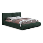 Nash Boucle Fabric Upholstered King Bed in Green