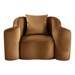 Destin Velvet Upholstered Chair in Saddle