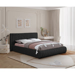 Nash Boucle Fabric Upholstered Queen Bed in Black