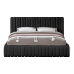 Nash Boucle Fabric Upholstered Queen Bed in Black
