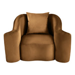 Destin Velvet Upholstered Chair in Saddle