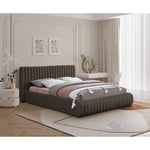 Nash Boucle Fabric Upholstered Queen Bed in Brown