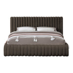 Nash Boucle Fabric Upholstered Queen Bed in Brown
