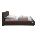 Nash Boucle Fabric Upholstered Queen Bed in Brown