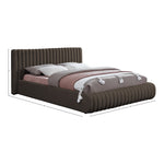 Nash Boucle Fabric Upholstered Queen Bed in Brown