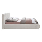 Nash Boucle Fabric Upholstered Queen Bed in Cream