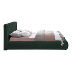 Nash Boucle Fabric Upholstered Queen Bed in Green