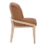Navo Vegan Leather Upholstered Dining Chair in Cognac