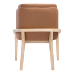 Navo Vegan Leather Upholstered Dining Chair in Cognac
