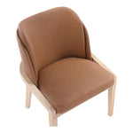 Navo Vegan Leather Upholstered Dining Chair in Cognac