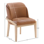 Navo Vegan Leather Upholstered Dining Chair in Cognac