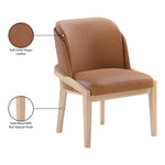 Navo Vegan Leather Upholstered Dining Chair in Cognac