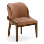 Navo Vegan Leather Upholstered Dining Chair in Cognac