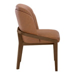 Navo Vegan Leather Upholstered Dining Chair in Cognac