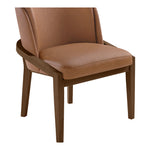 Navo Vegan Leather Upholstered Dining Chair in Cognac