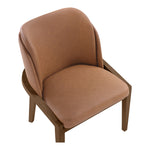 Navo Vegan Leather Upholstered Dining Chair in Cognac