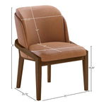 Navo Vegan Leather Upholstered Dining Chair in Cognac