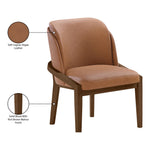 Navo Vegan Leather Upholstered Dining Chair in Cognac