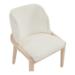 Navo Vegan Leather Upholstered Dining Chair in Cream