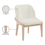 Navo Vegan Leather Upholstered Dining Chair in Cream