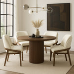 Navo Vegan Leather Upholstered Dining Chair in Cream